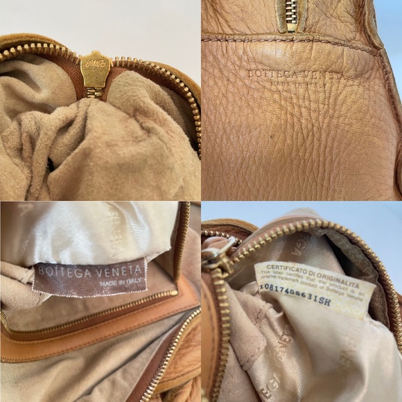 Bottega Veneta Cervo Butterscotch Brown Shoulder Hand Bag Vintage Boston - Picture 15 of 16